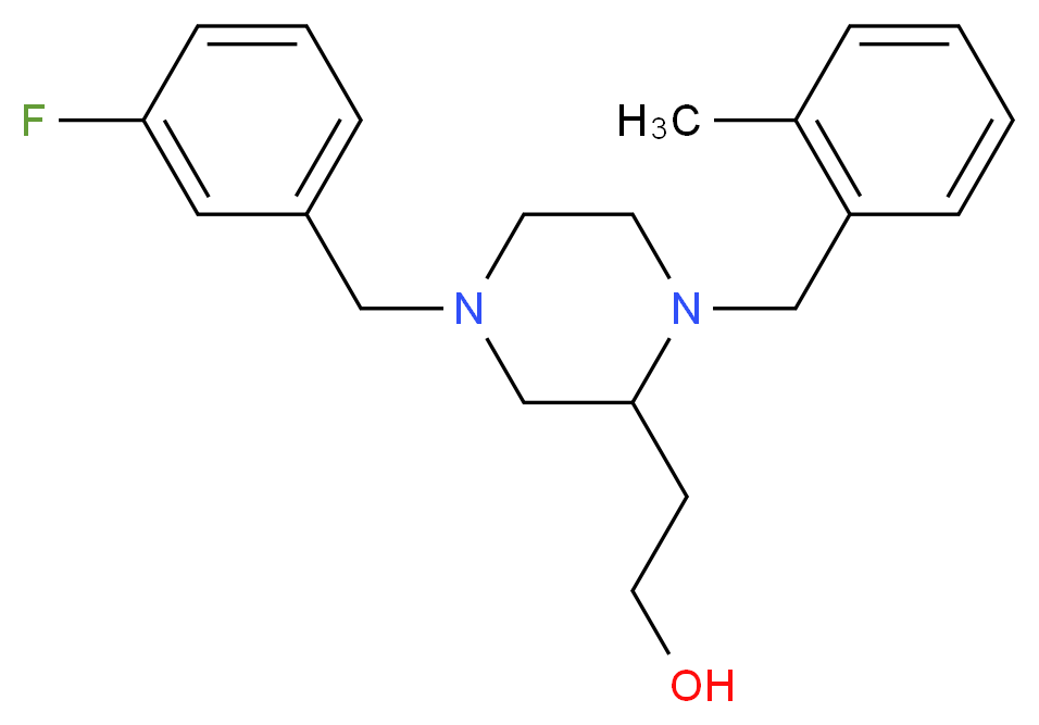 2-[4-(3-fluorobenzyl)-1-(2-methylbenzyl)-2-piperazinyl]ethanol_Molecular_structure_CAS_)