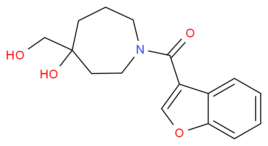 1-(1-benzofuran-3-ylcarbonyl)-4-(hydroxymethyl)-4-azepanol_Molecular_structure_CAS_)