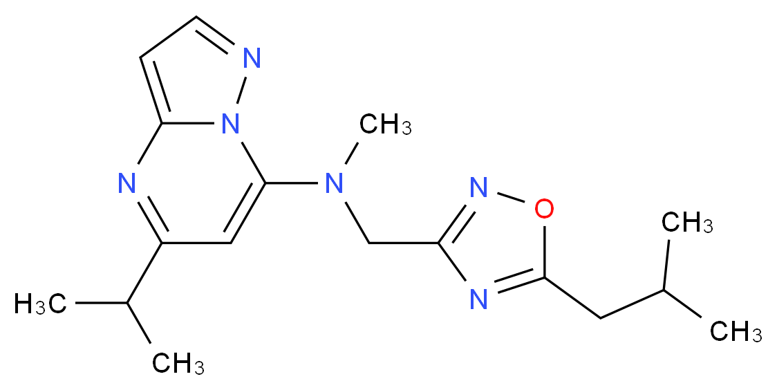 N-[(5-isobutyl-1,2,4-oxadiazol-3-yl)methyl]-5-isopropyl-N-methylpyrazolo[1,5-a]pyrimidin-7-amine_Molecular_structure_CAS_)