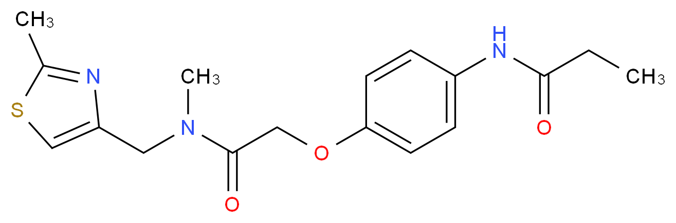 N-[4-(2-{methyl[(2-methyl-1,3-thiazol-4-yl)methyl]amino}-2-oxoethoxy)phenyl]propanamide_Molecular_structure_CAS_)