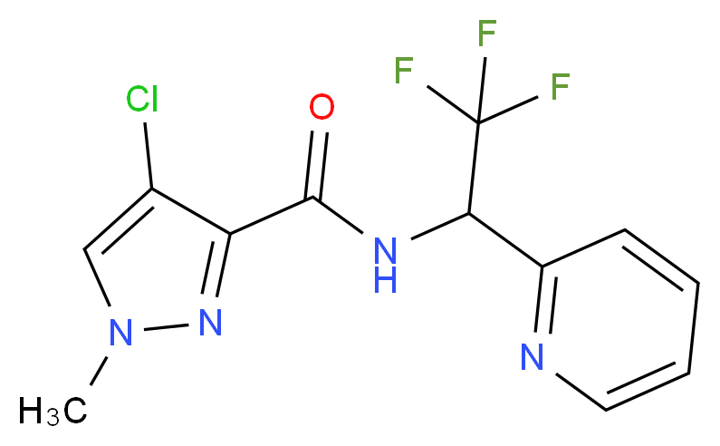 4-chloro-1-methyl-N-(2,2,2-trifluoro-1-pyridin-2-ylethyl)-1H-pyrazole-3-carboxamide_Molecular_structure_CAS_)