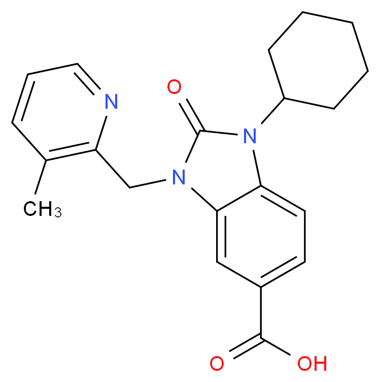 1-cyclohexyl-3-[(3-methylpyridin-2-yl)methyl]-2-oxo-2,3-dihydro-1H-benzimidazole-5-carboxylic acid_Molecular_structure_CAS_)
