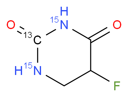 5-Fluorodihydropyrimidine-2,4-dione-13C,15N2_Molecular_structure_CAS_1189492-99-6)