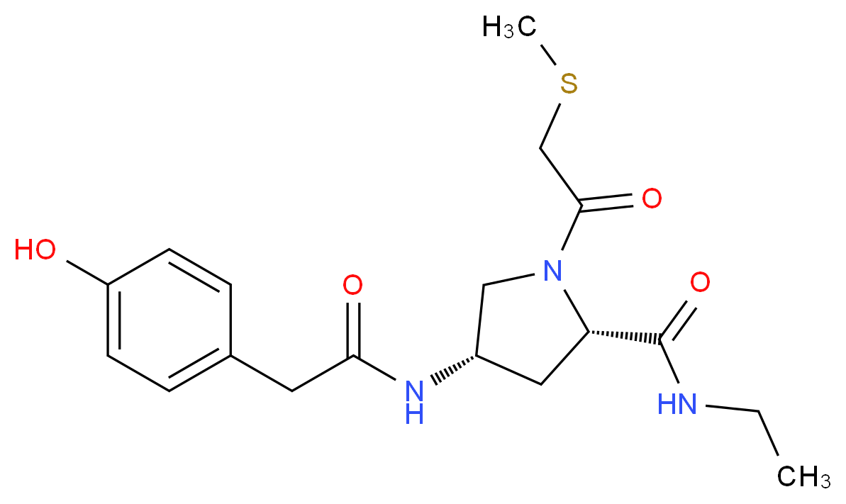 (4S)-N-ethyl-4-{[(4-hydroxyphenyl)acetyl]amino}-1-[(methylthio)acetyl]-L-prolinamide_Molecular_structure_CAS_)