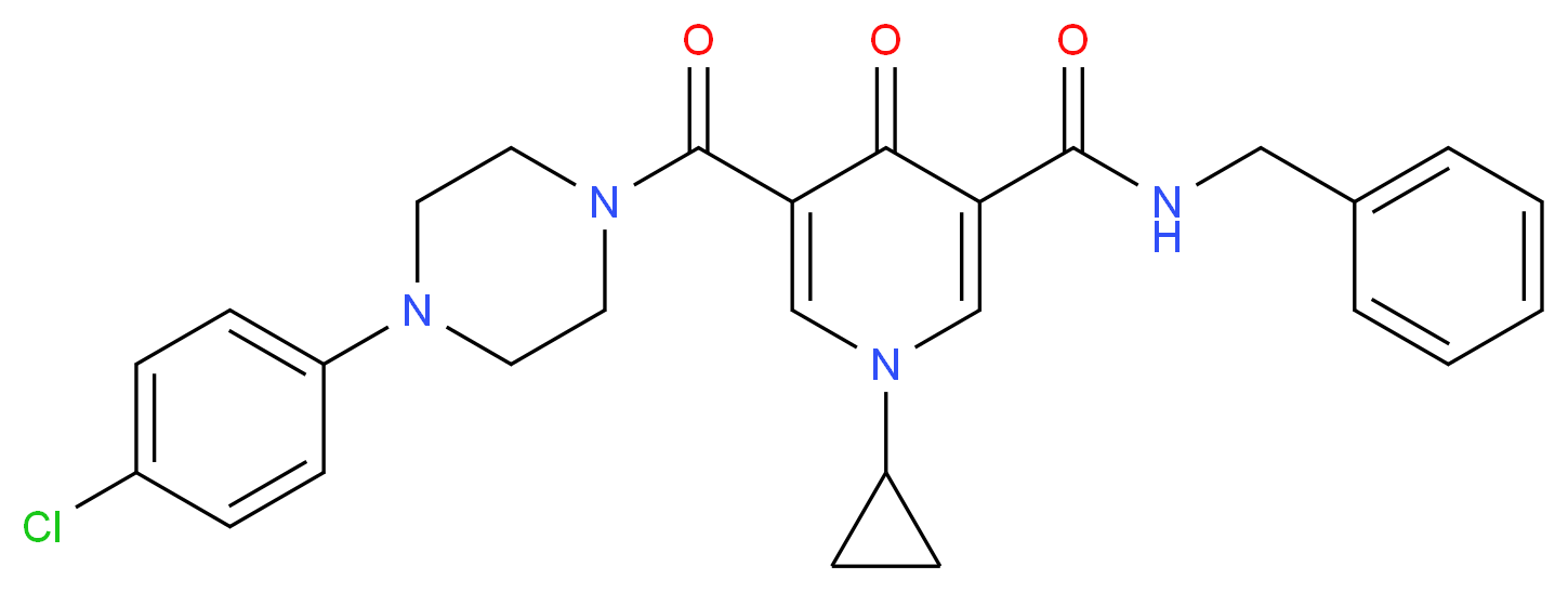 N-benzyl-5-{[4-(4-chlorophenyl)-1-piperazinyl]carbonyl}-1-cyclopropyl-4-oxo-1,4-dihydro-3-pyridinecarboxamide_Molecular_structure_CAS_)