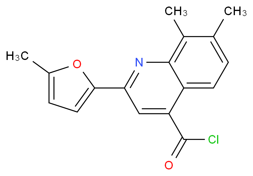 7,8-Dimethyl-2-(5-methyl-2-furyl)quinoline-4-carbonyl chloride_Molecular_structure_CAS_)