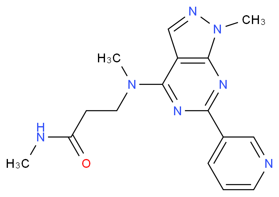 N~1~,N~3~-dimethyl-N~3~-[1-methyl-6-(3-pyridinyl)-1H-pyrazolo[3,4-d]pyrimidin-4-yl]-beta-alaninamide_Molecular_structure_CAS_)