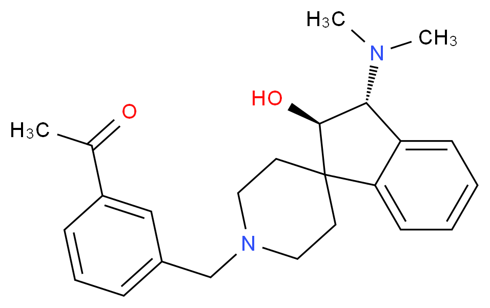 1-(3-{[(2R*,3R*)-3-(dimethylamino)-2-hydroxy-2,3-dihydro-1'H-spiro[indene-1,4'-piperidin]-1'-yl]methyl}phenyl)ethanone_Molecular_structure_CAS_)