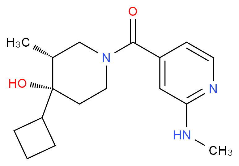 (3R*,4R*)-4-cyclobutyl-3-methyl-1-[2-(methylamino)isonicotinoyl]piperidin-4-ol_Molecular_structure_CAS_)