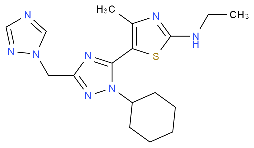 5-[1-cyclohexyl-3-(1H-1,2,4-triazol-1-ylmethyl)-1H-1,2,4-triazol-5-yl]-N-ethyl-4-methyl-1,3-thiazol-2-amine_Molecular_structure_CAS_)