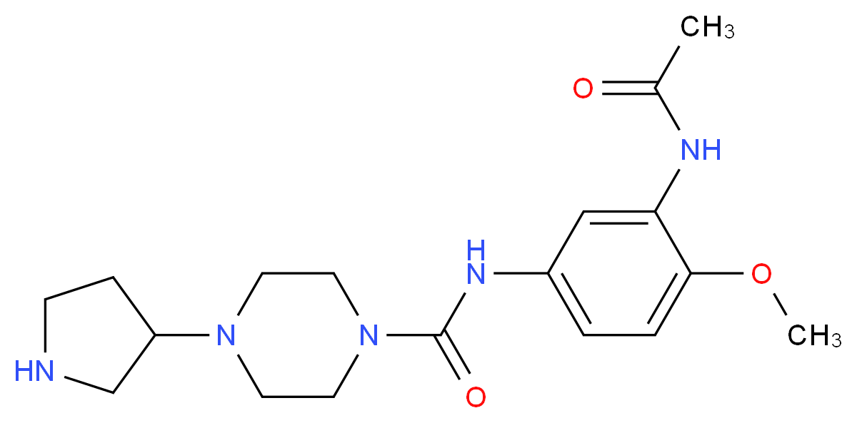 N-[3-(acetylamino)-4-methoxyphenyl]-4-pyrrolidin-3-ylpiperazine-1-carboxamide_Molecular_structure_CAS_)