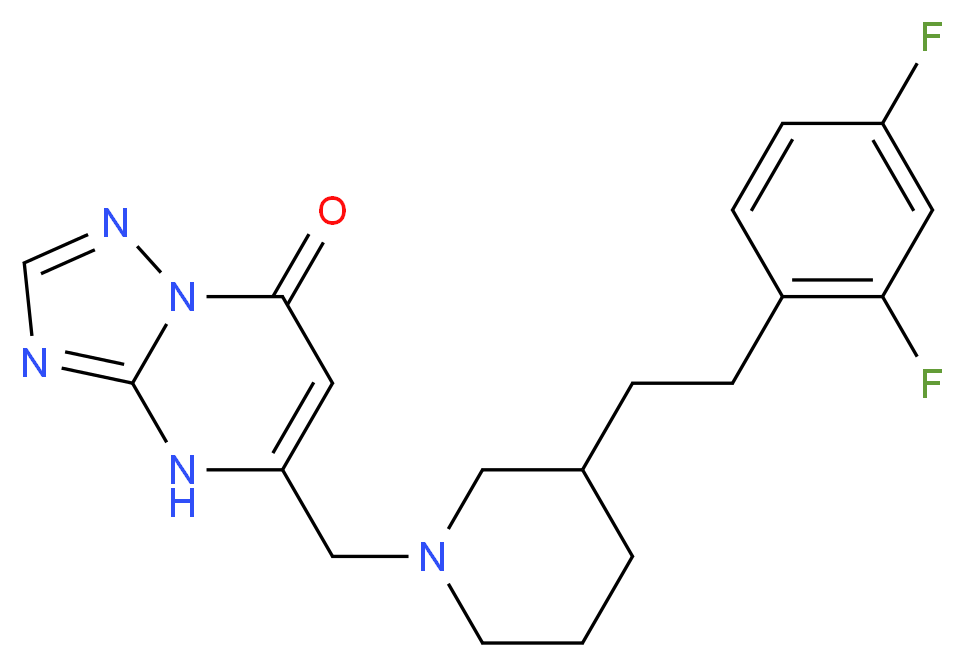 5-({3-[2-(2,4-difluorophenyl)ethyl]-1-piperidinyl}methyl)[1,2,4]triazolo[1,5-a]pyrimidin-7(4H)-one_Molecular_structure_CAS_)