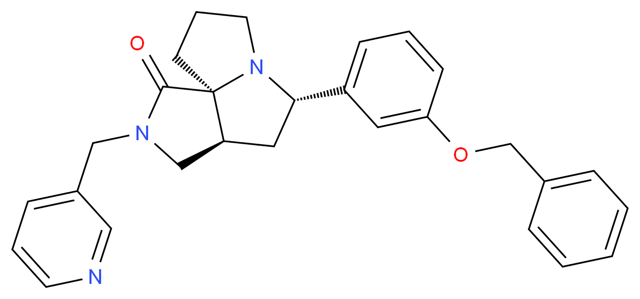 (3aS*,5S*,9aS*)-5-[3-(benzyloxy)phenyl]-2-(3-pyridinylmethyl)hexahydro-7H-pyrrolo[3,4-g]pyrrolizin-1(2H)-one_Molecular_structure_CAS_)