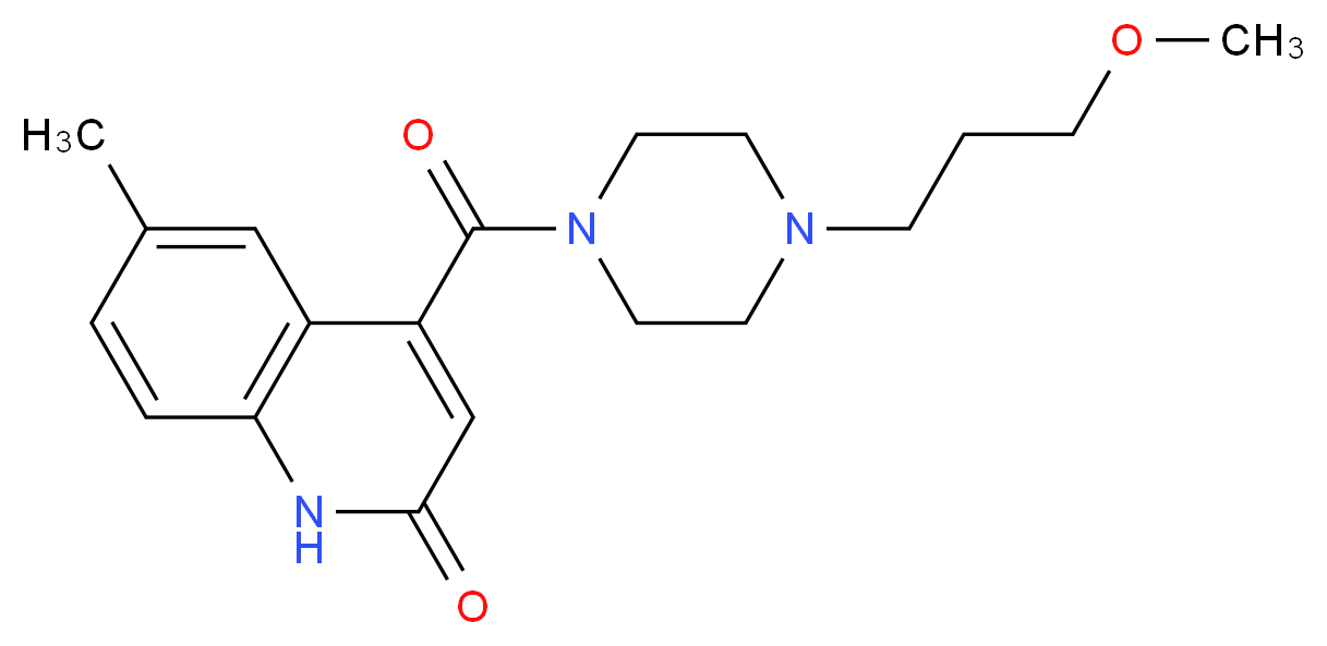4-{[4-(3-methoxypropyl)piperazin-1-yl]carbonyl}-6-methylquinolin-2(1H)-one_Molecular_structure_CAS_)