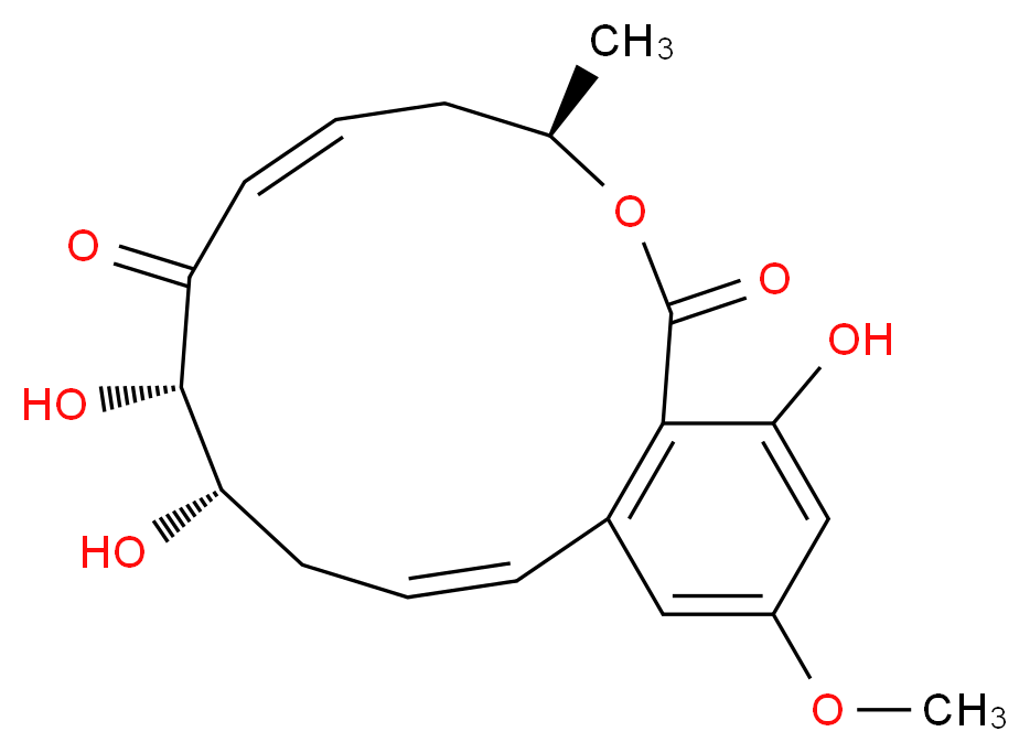 (3R,5Z,8S,9S,11E)-8,9,16-TRIHYDROXY-14-METHOXY-3-METHYL-3,4,9,10-TETRAHYDRO-1H-2-BENZOXACYCLOTETRADECINE-1,7(8H)-DIONE_Molecular_structure_CAS_)