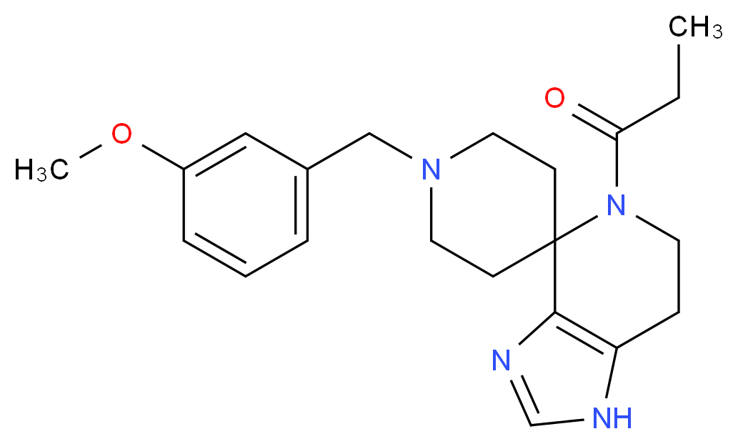1'-(3-methoxybenzyl)-5-propionyl-1,5,6,7-tetrahydrospiro[imidazo[4,5-c]pyridine-4,4'-piperidine]_Molecular_structure_CAS_)