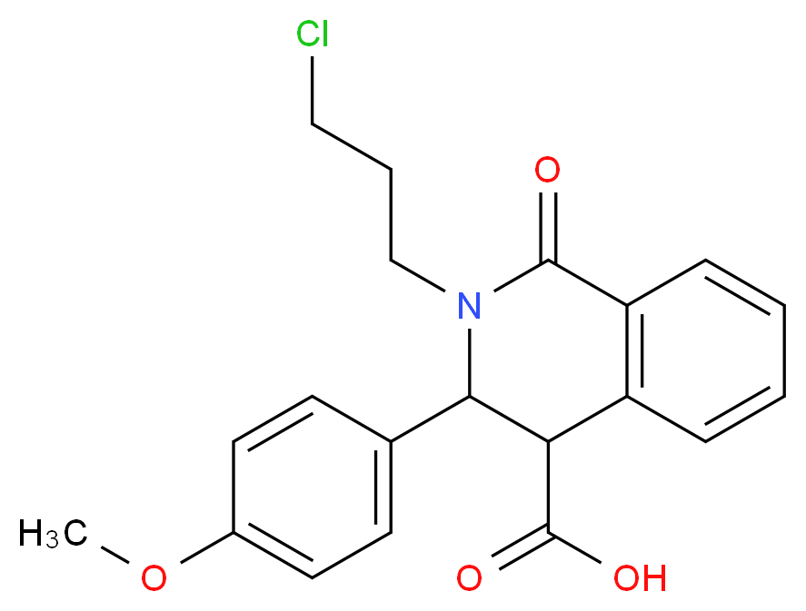 2-(3-Chloropropyl)-3-(4-methoxyphenyl)-1-oxo-1,2,3,4-tetrahydro-4-isoquinolinecarboxylic acid_Molecular_structure_CAS_)