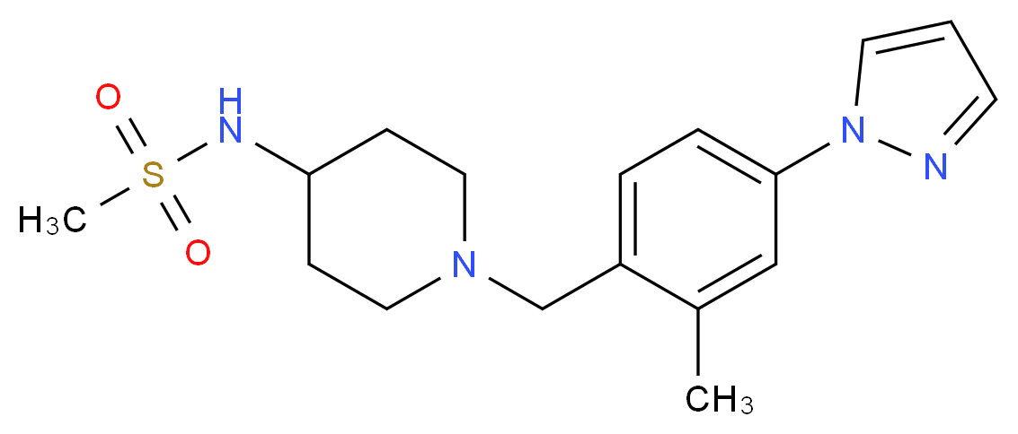 N-{1-[2-methyl-4-(1H-pyrazol-1-yl)benzyl]piperidin-4-yl}methanesulfonamide_Molecular_structure_CAS_)