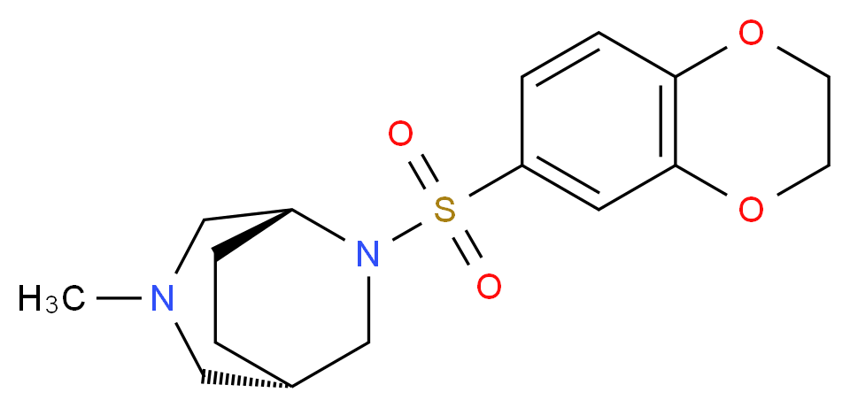 (1S*,5R*)-6-(2,3-dihydro-1,4-benzodioxin-6-ylsulfonyl)-3-methyl-3,6-diazabicyclo[3.2.2]nonane_Molecular_structure_CAS_)