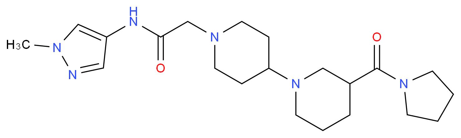 N-(1-methyl-1H-pyrazol-4-yl)-2-[3-(pyrrolidin-1-ylcarbonyl)-1,4'-bipiperidin-1'-yl]acetamide_Molecular_structure_CAS_)
