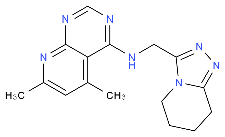 5,7-dimethyl-N-(5,6,7,8-tetrahydro[1,2,4]triazolo[4,3-a]pyridin-3-ylmethyl)pyrido[2,3-d]pyrimidin-4-amine_Molecular_structure_CAS_)