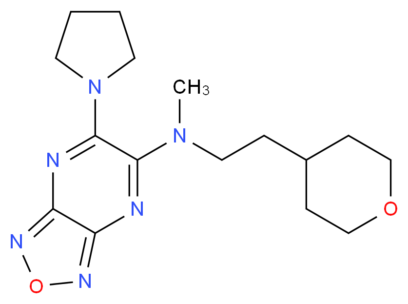 N-methyl-6-(1-pyrrolidinyl)-N-[2-(tetrahydro-2H-pyran-4-yl)ethyl][1,2,5]oxadiazolo[3,4-b]pyrazin-5-amine_Molecular_structure_CAS_)