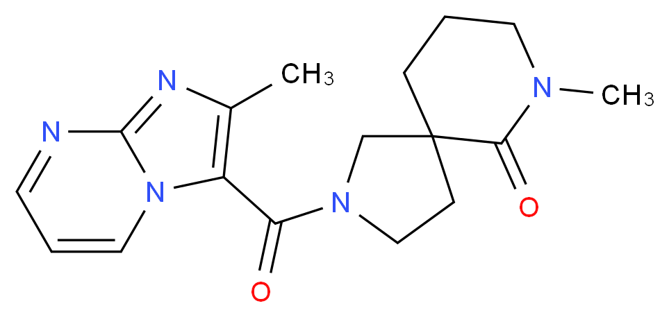 7-methyl-2-[(2-methylimidazo[1,2-a]pyrimidin-3-yl)carbonyl]-2,7-diazaspiro[4.5]decan-6-one_Molecular_structure_CAS_)