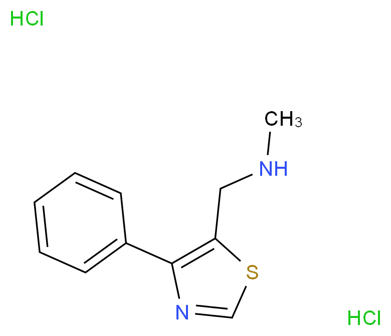 N-Methyl-1-(4-phenyl-1,3-thiazol-5-yl)methanamine dihydrochloride_Molecular_structure_CAS_)