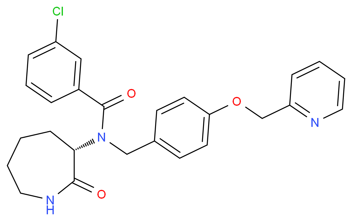 3-chloro-N-[(3S)-2-oxo-3-azepanyl]-N-[4-(2-pyridinylmethoxy)benzyl]benzamide_Molecular_structure_CAS_)