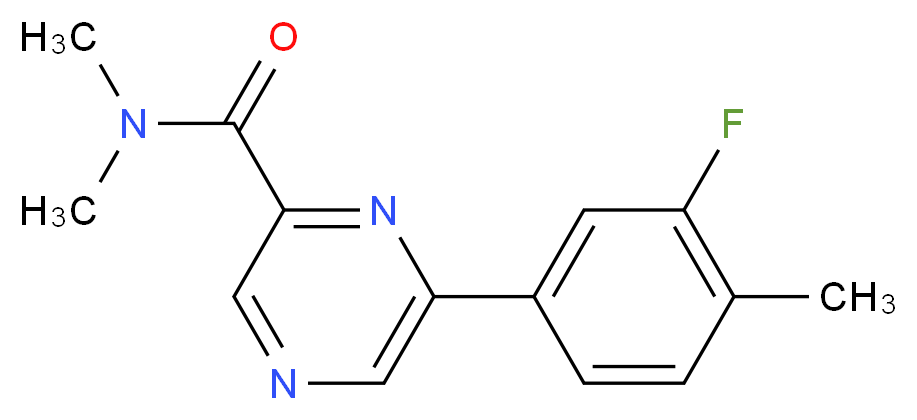 6-(3-fluoro-4-methylphenyl)-N,N-dimethylpyrazine-2-carboxamide_Molecular_structure_CAS_)