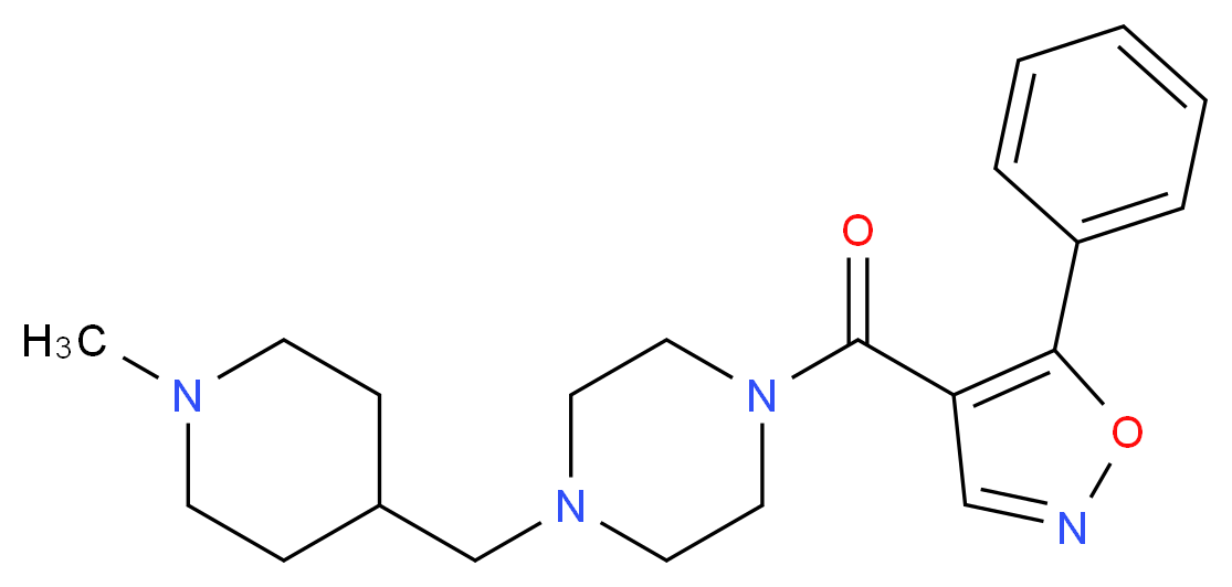1-[(1-methylpiperidin-4-yl)methyl]-4-[(5-phenylisoxazol-4-yl)carbonyl]piperazine_Molecular_structure_CAS_)