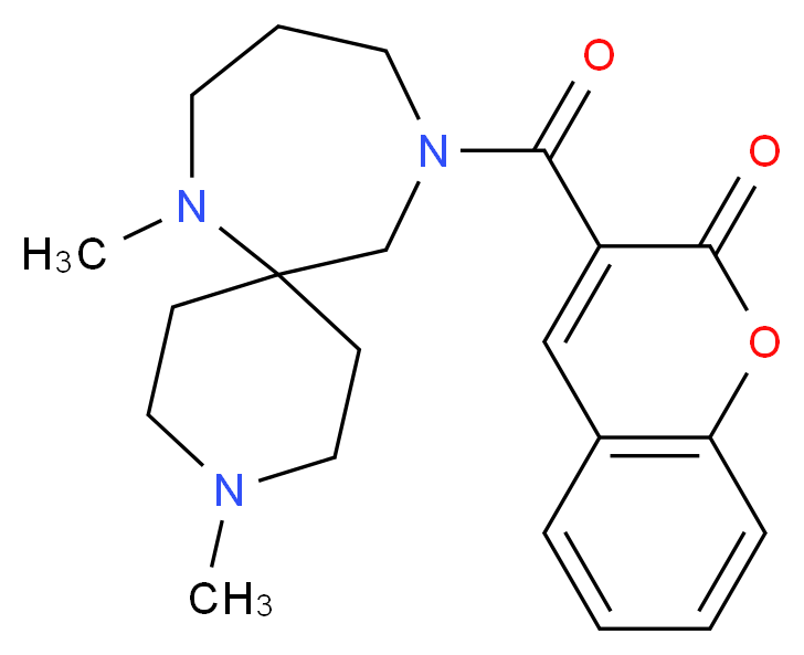 3-[(3,7-dimethyl-3,7,11-triazaspiro[5.6]dodec-11-yl)carbonyl]-2H-chromen-2-one_Molecular_structure_CAS_)