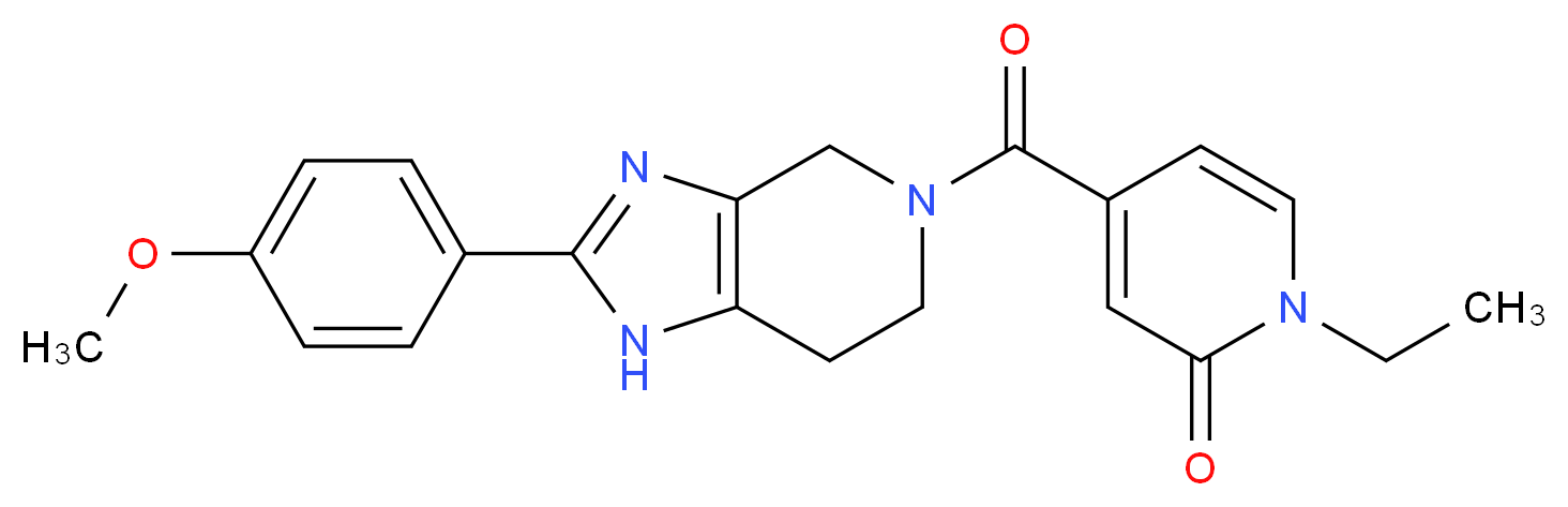 1-ethyl-4-{[2-(4-methoxyphenyl)-1,4,6,7-tetrahydro-5H-imidazo[4,5-c]pyridin-5-yl]carbonyl}pyridin-2(1H)-one_Molecular_structure_CAS_)
