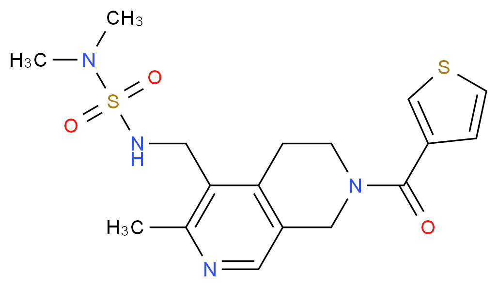 N,N-dimethyl-N'-{[3-methyl-7-(3-thienylcarbonyl)-5,6,7,8-tetrahydro-2,7-naphthyridin-4-yl]methyl}sulfamide_Molecular_structure_CAS_)