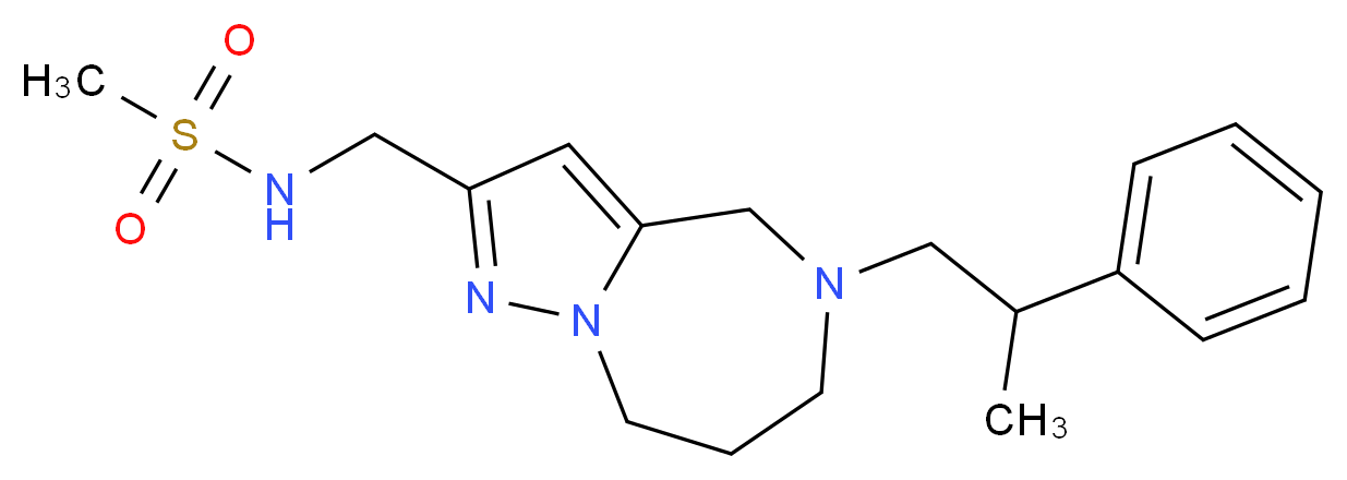 N-{[5-(2-phenylpropyl)-5,6,7,8-tetrahydro-4H-pyrazolo[1,5-a][1,4]diazepin-2-yl]methyl}methanesulfonamide_Molecular_structure_CAS_)