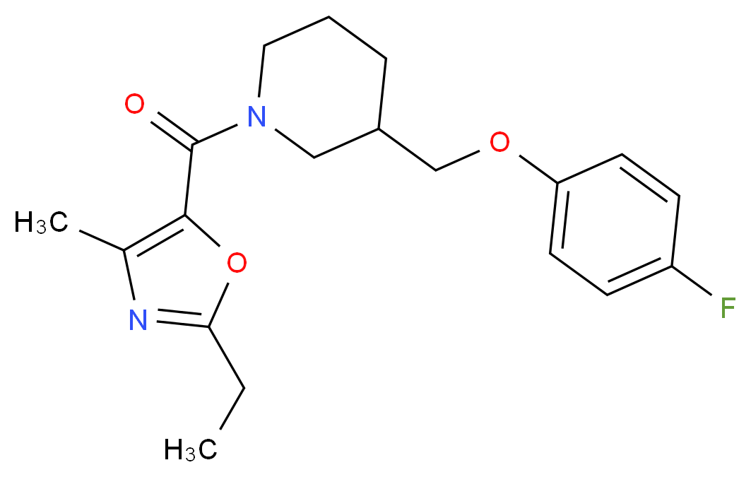 1-[(2-ethyl-4-methyl-1,3-oxazol-5-yl)carbonyl]-3-[(4-fluorophenoxy)methyl]piperidine_Molecular_structure_CAS_)
