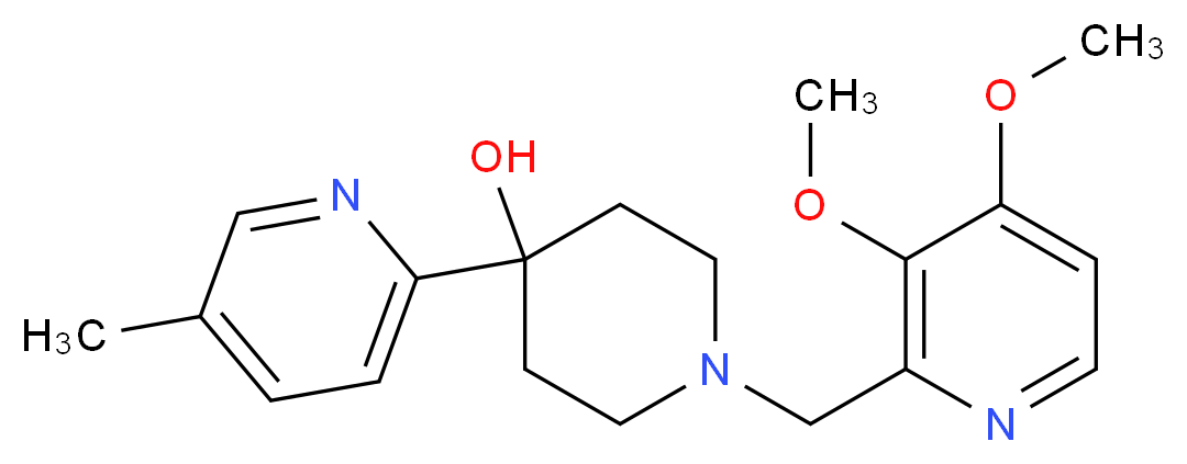 1-[(3,4-dimethoxypyridin-2-yl)methyl]-4-(5-methylpyridin-2-yl)piperidin-4-ol_Molecular_structure_CAS_)