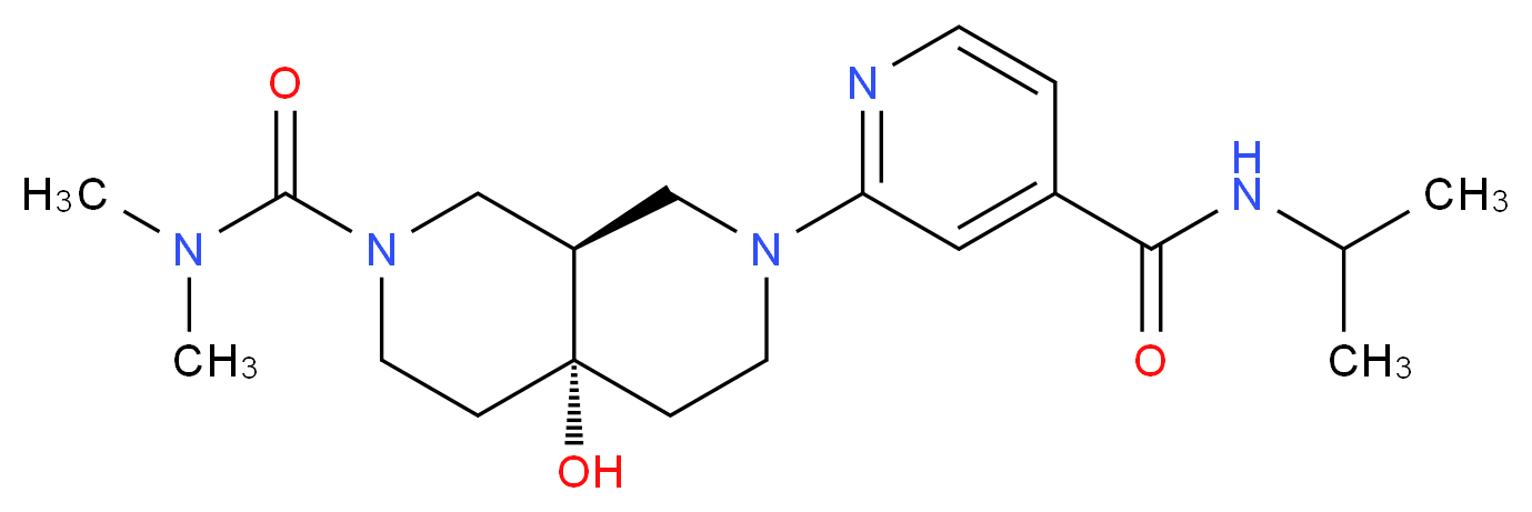 (4aR*,8aR*)-4a-hydroxy-7-{4-[(isopropylamino)carbonyl]pyridin-2-yl}-N,N-dimethyloctahydro-2,7-naphthyridine-2(1H)-carboxamide_Molecular_structure_CAS_)