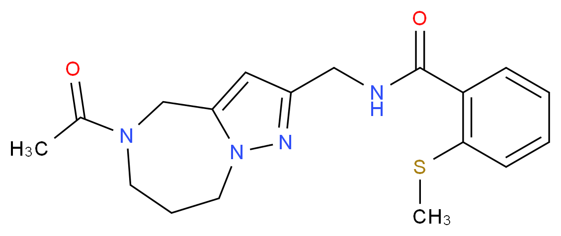 N-[(5-acetyl-5,6,7,8-tetrahydro-4H-pyrazolo[1,5-a][1,4]diazepin-2-yl)methyl]-2-(methylthio)benzamide_Molecular_structure_CAS_)