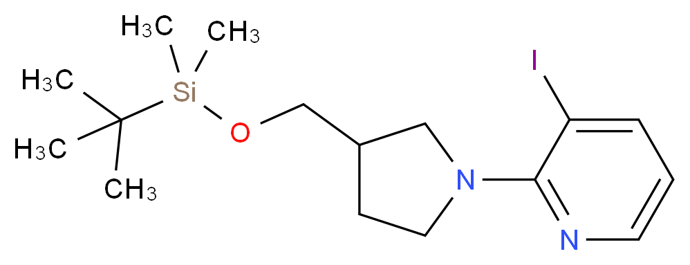 2-(3-((tert-Butyldimethylsilyloxy)methyl)pyrrolidin-1-yl)-3-iodopyridine_Molecular_structure_CAS_)