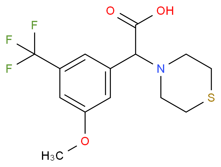 [3-methoxy-5-(trifluoromethyl)phenyl](thiomorpholin-4-yl)acetic acid_Molecular_structure_CAS_)