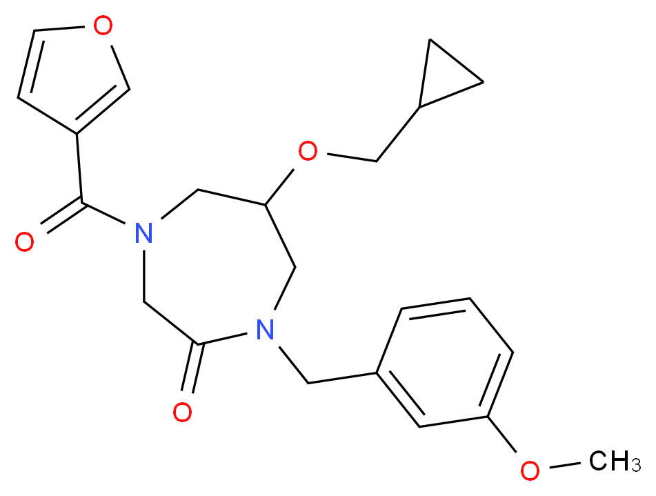 6-(cyclopropylmethoxy)-4-(3-furoyl)-1-(3-methoxybenzyl)-1,4-diazepan-2-one_Molecular_structure_CAS_)
