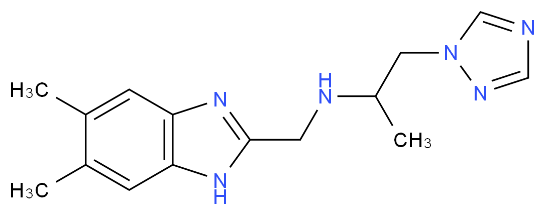 N-[(5,6-dimethyl-1H-benzimidazol-2-yl)methyl]-1-(1H-1,2,4-triazol-1-yl)propan-2-amine_Molecular_structure_CAS_)