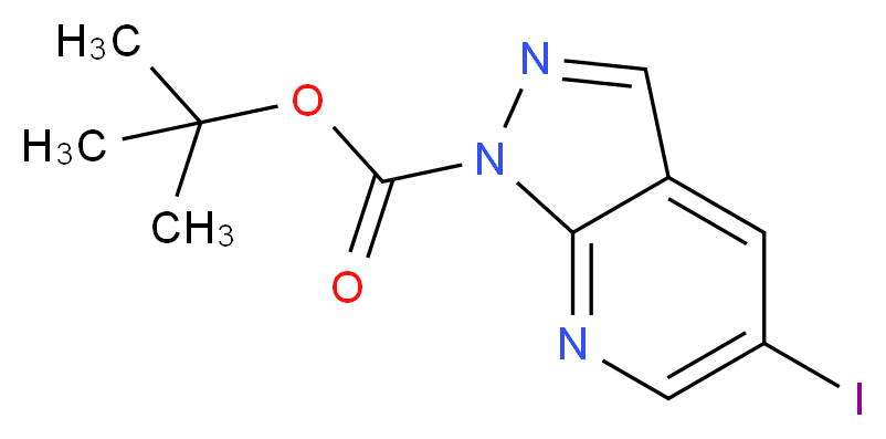 tert-Butyl 5-iodo-1H-pyrazolo[3,4-b]pyridine-1-carboxylate_Molecular_structure_CAS_)