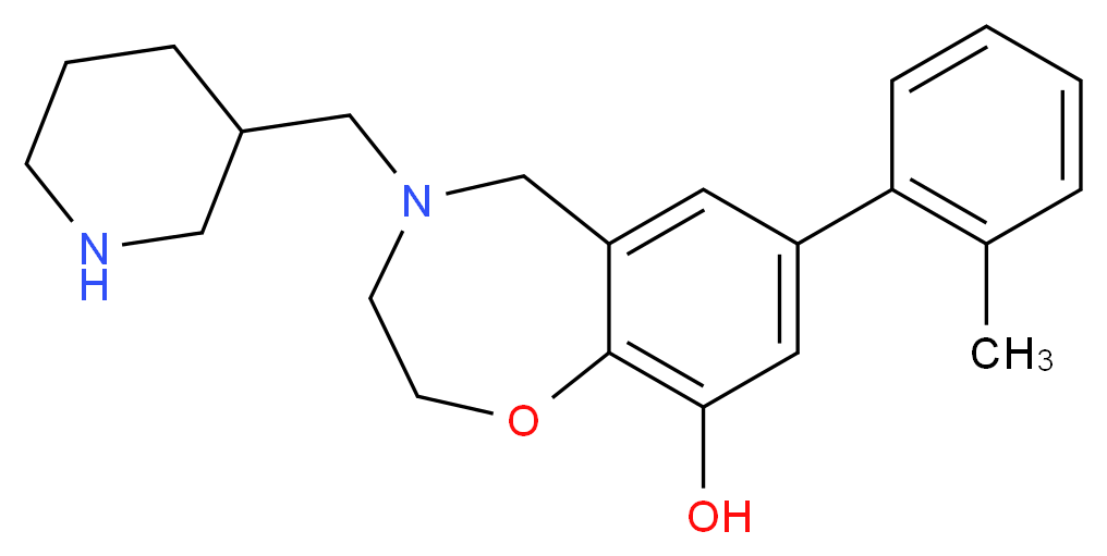 7-(2-methylphenyl)-4-(piperidin-3-ylmethyl)-2,3,4,5-tetrahydro-1,4-benzoxazepin-9-ol_Molecular_structure_CAS_)