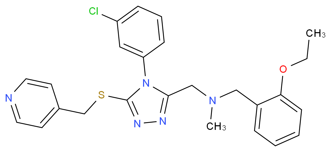 ({4-(3-chlorophenyl)-5-[(4-pyridinylmethyl)thio]-4H-1,2,4-triazol-3-yl}methyl)(2-ethoxybenzyl)methylamine_Molecular_structure_CAS_)
