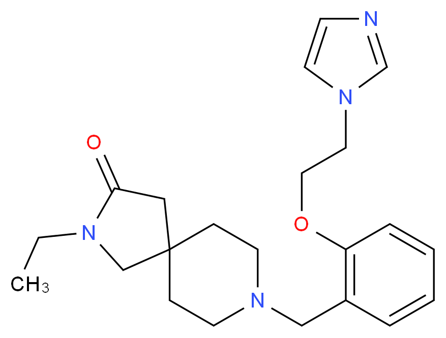 2-ethyl-8-{2-[2-(1H-imidazol-1-yl)ethoxy]benzyl}-2,8-diazaspiro[4.5]decan-3-one_Molecular_structure_CAS_)