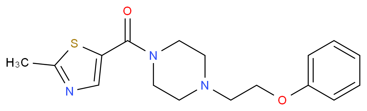 1-[(2-methyl-1,3-thiazol-5-yl)carbonyl]-4-(2-phenoxyethyl)piperazine_Molecular_structure_CAS_)