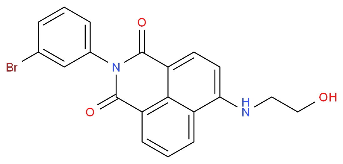 2-(3-BROMOPHENYL)-6-[(2-HYDROXYETHYL)AMINO]-1H-BENZO[DE]ISOQUINOLINE-1,3(2H)-DIONE_Molecular_structure_CAS_)