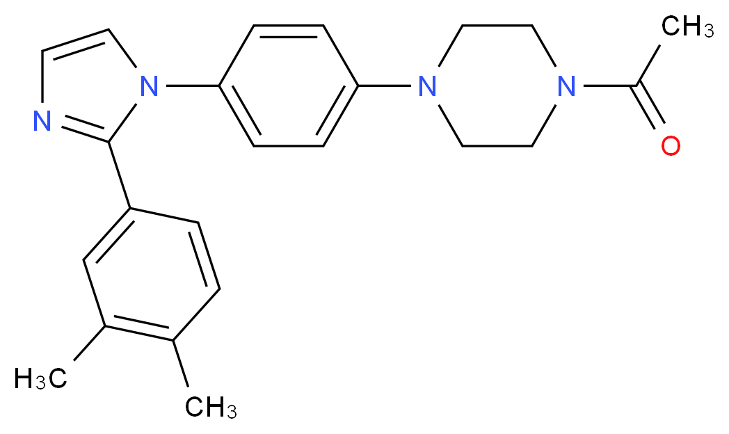 1-acetyl-4-{4-[2-(3,4-dimethylphenyl)-1H-imidazol-1-yl]phenyl}piperazine_Molecular_structure_CAS_)